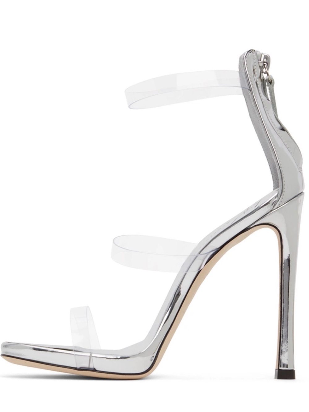 Giuseppe Zanotti South 115 Silver Clear PVC Heels 37.5